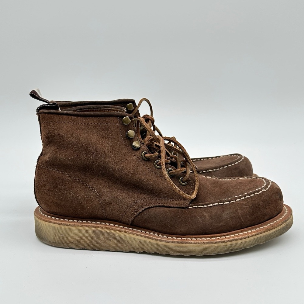 Coach Suede Derek Hiking Boots Brown‎ Leather Lace Up Moc Toe Chukka Mens 9M - Picture 6 of 14